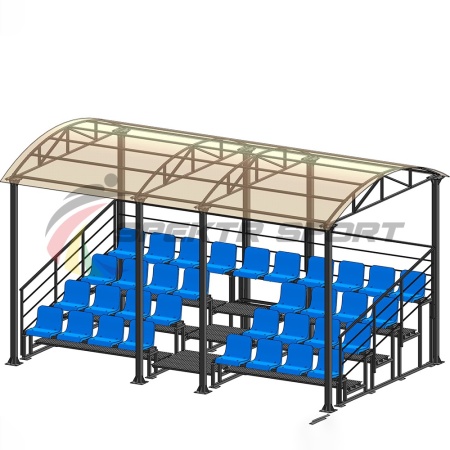 Купить Трибуна для зрителей 4 ряда на 34 места с навесом и перилами в Звереве 